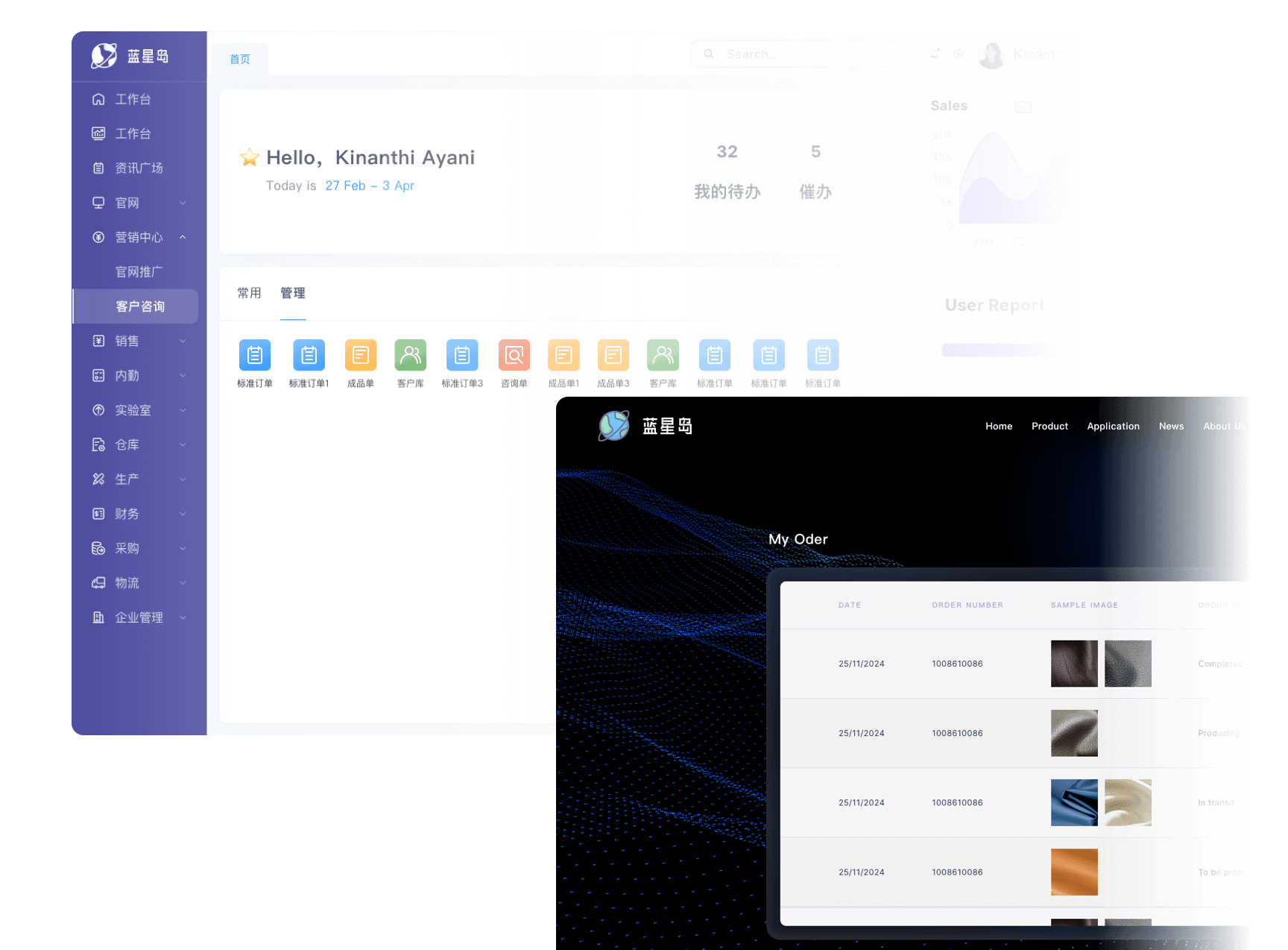 官网与生产管理系统打通